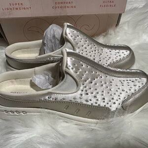 Women's Silver Slip-On Shoes